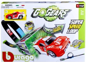 Set de joc GoGears "Cotitura incredibila" (trec,masina,mecanizm inertie) Bburago