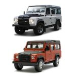 Model- LAND ROVER DEFENDER 110 (asorti alb,  orange metalizat 1:32)  Bburago