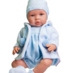 Papusa ASI rochie+ caciula+palton albastru ASI