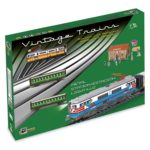 Tren CLASIC PASAGERI din metal, cu lumina si gara. PEQUETREN