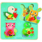 Puzzle din lemn cu buton Djeco