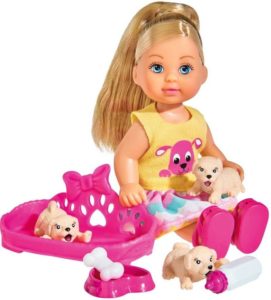 Simba papusa Evi cu catelus 12 cm - imagine 3