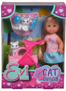 Simba papusa Evi cu pisici la plimbare 12cm