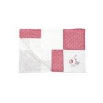 Patura moale 75*100 minky patchwork roz BobyOno - imagine 3