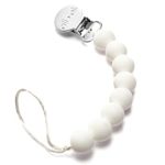 Pacifier Clip White Bibs - imagine 2