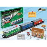 Tren MARFAR din metal, cu lumina si gara. PEQUETREN