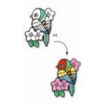 Panou de colorat din catifea - Pasarele Djeco - imagine 2