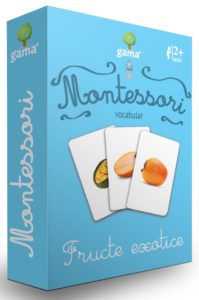 Carti de joc Montessori. Fructe exotice/vocabular. GAMA, 2016.