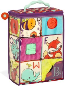 BX1661Z Jucarie moale cuburi de sortatare ABC S2 (6 cuburi, într-o geanta de mâna) Battat — изображение 2