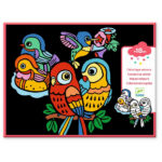 Panou de colorat din catifea - Pasarele Djeco