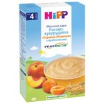 Terci cu lapte orez,porumb,persici si caise HiPP 250g