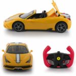 Masina cu radiocomanda acoperis pliabil Ferrari 458 1:14 galben JAMARA - imagine 2