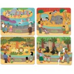 Puzzle lemn Gradina Zoologica 4 in 1 Vilac - imagine 2