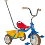 Bicicleta 3 roti cu maner detasabil + cos spate albastru Italtrike