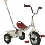 Bicicleta 3 roti cu maner detasabil + cos spate+roti gonflabile alb Italtrike