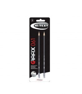 Creion cu radiera 061 Hi-Text Grafix set 2 buc. 2B
