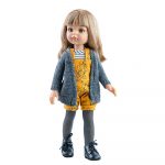 Papusa Carla 32cm salopeta galbena PAOLA REINA