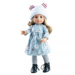 Papusa Emma rochie albastra cu ursulet PAOLA REINA
