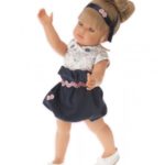 Papusa Bella 45cm - rochie albastra, blonda Antonio Juan