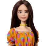Papusa rochie oranj Barbie - imagine 3