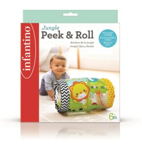 Jucarie pentru bebe Jungle peek and roll Shape sorting bucket INFANTINO