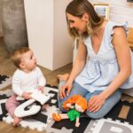 Puzzle moale "litere" 10buc. Gri, albastru BabyOno — изображение 2