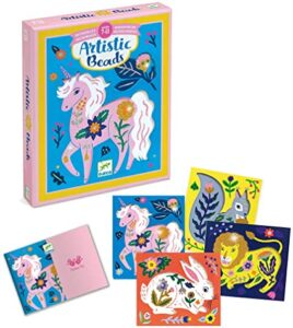 Set creativ cu margele Animale si flori DJECO