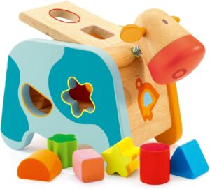 Sortator din lemn cu forme in forma de vacuta "Cachatou" DJECO — изображение 2