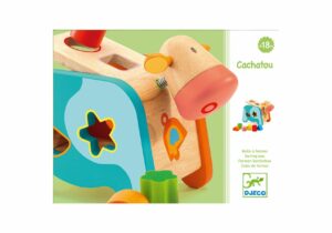 Sortator din lemn cu forme in forma de vacuta "Cachatou" DJECO