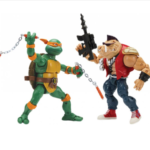 Set Figurine Testoasele Ninja Michelangelo vs Bebop 15 cm cu articulatii TMNT