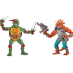 Set Figurine Testoasele Ninja Raphael vs Triceraton 15 cm cu articulatii TMNT