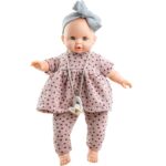 Papusa Sonia in costum roz cu bile 36 cm PAOLA REINA