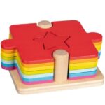 Joc de puzzle lemn 2 in 1 GOKI