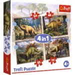 Puzzles - "4in1" - Interesting dinosaurs / Trefl