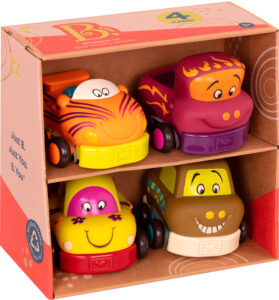 Set de joaca Parc Auto cu 4 masinute cu inertie Battat