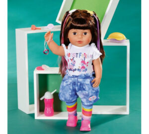 Papusa BABY born Sister 43cm (bruneta) cu accesorii de par ZAPF — изображение 2