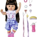 Papusa BABY born Sister 43cm (bruneta) cu accesorii de par ZAPF