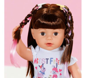 Papusa BABY born Sister 43cm (bruneta) cu accesorii de par ZAPF — изображение 3