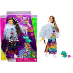 Papusa Barbie Extra in rochie lunga curcubeu MATTEL