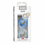Suzete din latex Bibs Colour (0-6 luni) culoarea Baby Blue si Sky Blue