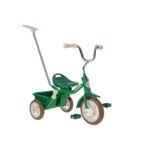 Bicicleta 3 roti cu maner detasabil + cos spate verde Italtrike