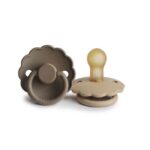 Suzete din latex Frigg Daisy (0-6 luni) culoarea Croissant si Portobello