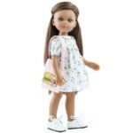 Papusa Somona in rochie cu flori 32 cm Paola Reina