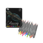 Set 18 creioane colorate in cutie metalica Grafix