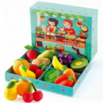 Jucarii de lemn fructe si legume 12 piese DJECO
