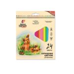 Creioane color Scoala Creatie din lemn triunghiular 24 cul  30C 1808-08  Луч