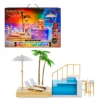 Set de joaca Piscina cu lumini si Club de plaja Rainbow High seria Pacific Coast, 578475, buc