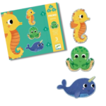Set de 3 puzzle-uri evolutive cu 4, 6 si 9 piese Ocean Djeco