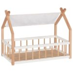 Pat pentru papusi cu fronton si acoperis textil