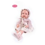 Papusa bebe Interactiva 50 cm in Rochita cu flori Antonio Juan